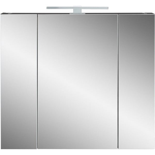 Tmavě šedá koupelnová skříňka se zrcadlem 76x71 cm - Germania