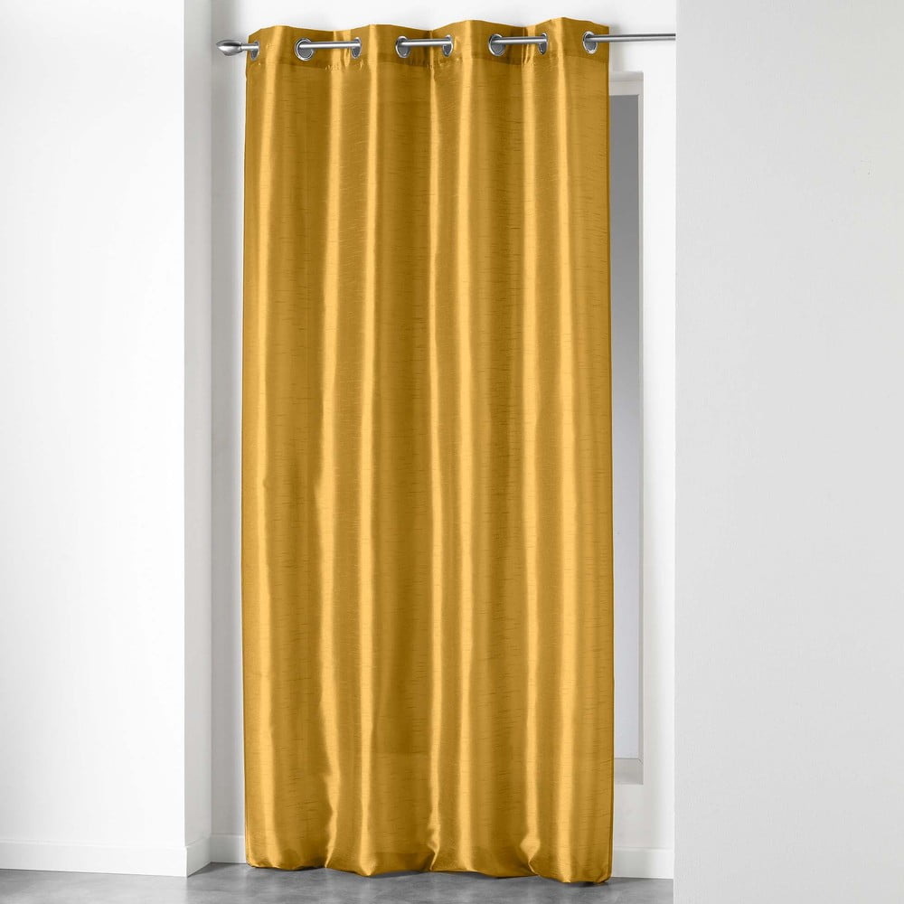 Žlutý závěs z mikrosaténu 140x240 cm Shana – douceur d'intérieur