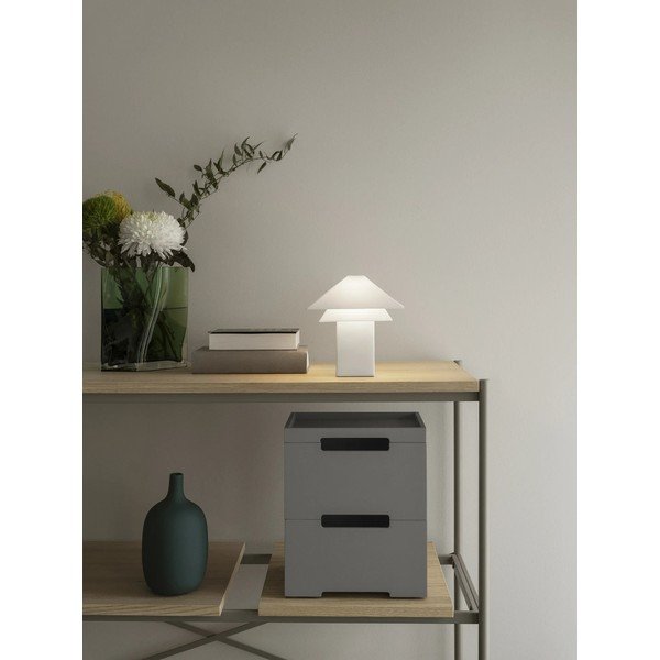 Bílá LED stmívatelná stolní lampa s kovovým stínidlem (výška 33,5 cm) Sanaka – Blomus-image-4