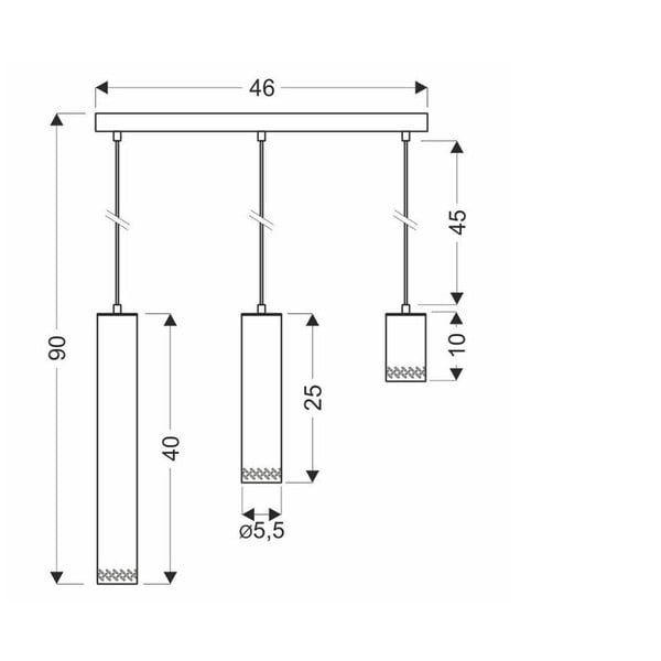 Závěsné svítidlo s kovovým stínidlem v černo-zlaté barvě 6x46 cm Tubo – Candellux Lighting-image-2
