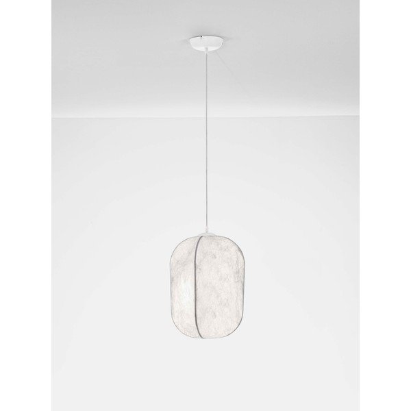 Bílé kovové závěsné svítidlo s textilním stínidlem ø 30 cm Pierida – Nova Luce-image-2