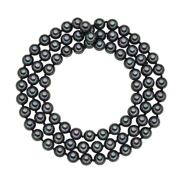 Náhrdelník s antracitově černými perlami ⌀ 8 mm Perldesse Muschel, délka 80 cm