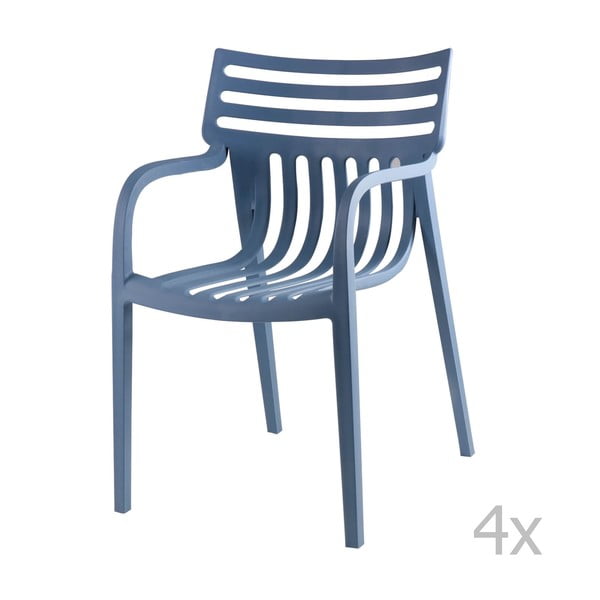 Sada 4 modrých jídelních židlí sømcasa Rodie