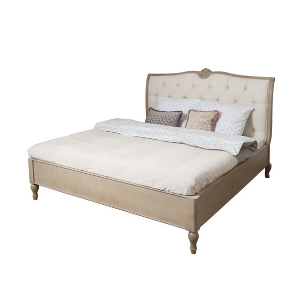 Béžová postel z březového dřeva Livin Hill Venezia, 180 x 200 cm