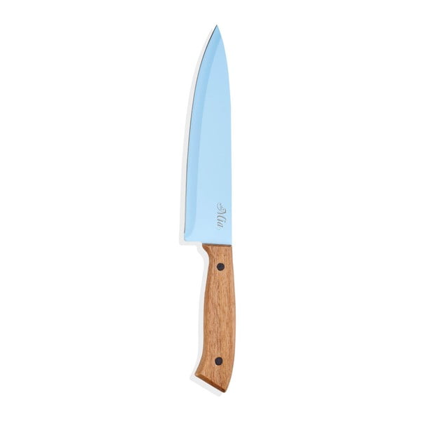 Modrý nůž s dřevěnou rukojetí The Mia Cutt, délka 20 cm