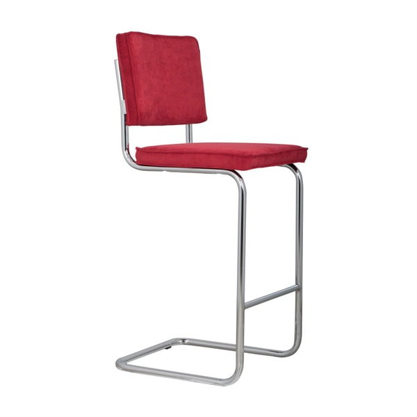 Červená barová židle Zuiver Ridge Rib