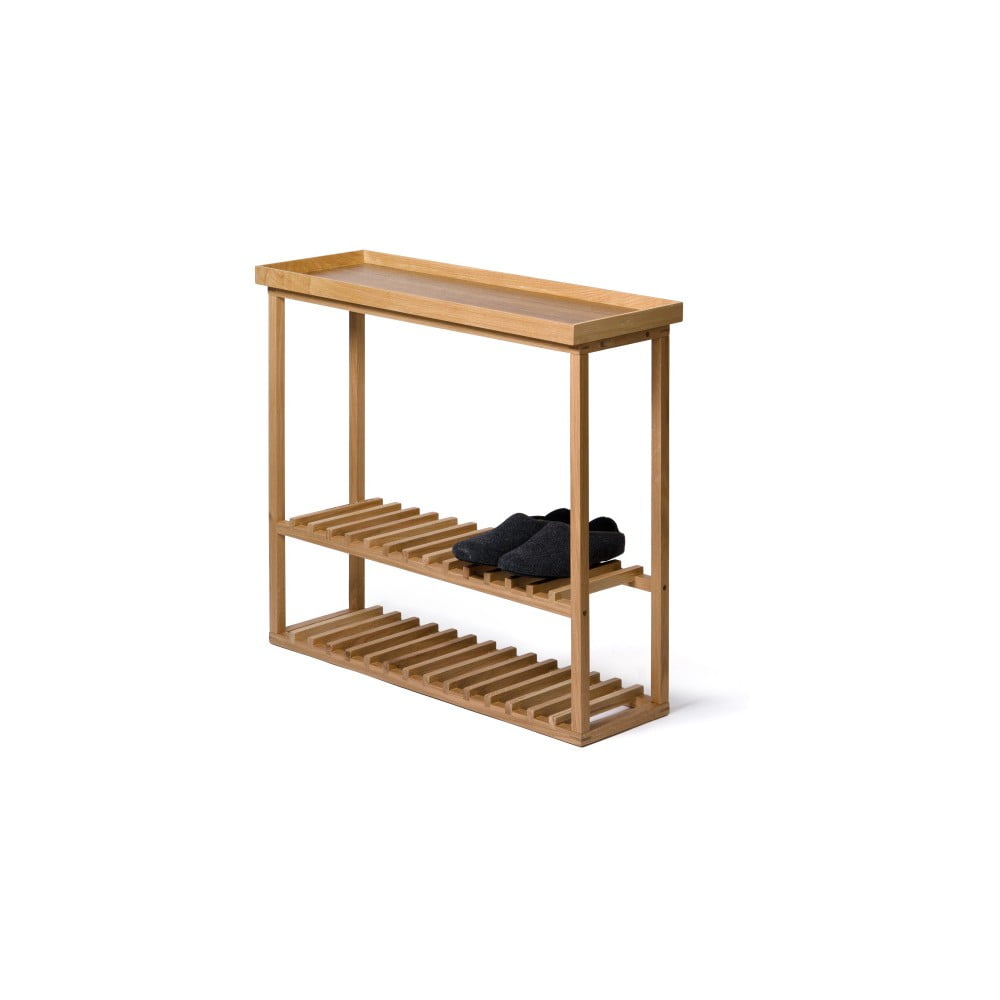 Botník/úložný stolek s přírodní deskou z dubového dřeva Wireworks Hello Storage