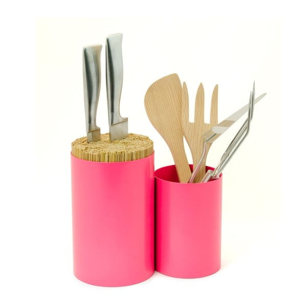 Blok na nože a kuchyňské náčiní Knife&Spoon Pink