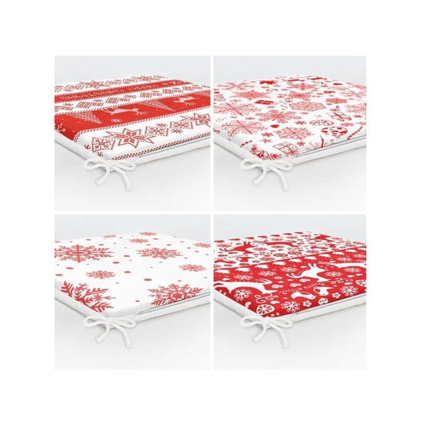 Podsedáky v sadě 4 ks s vánočním motivem 40x40 cm Snowflakes – Mila Home-image-2