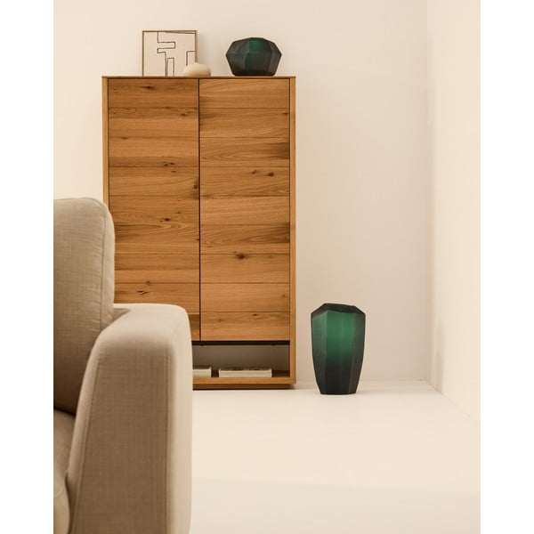 Skleněná váza v petrolejové barvě (výška 45 cm) Geonix – Kave Home-image-2