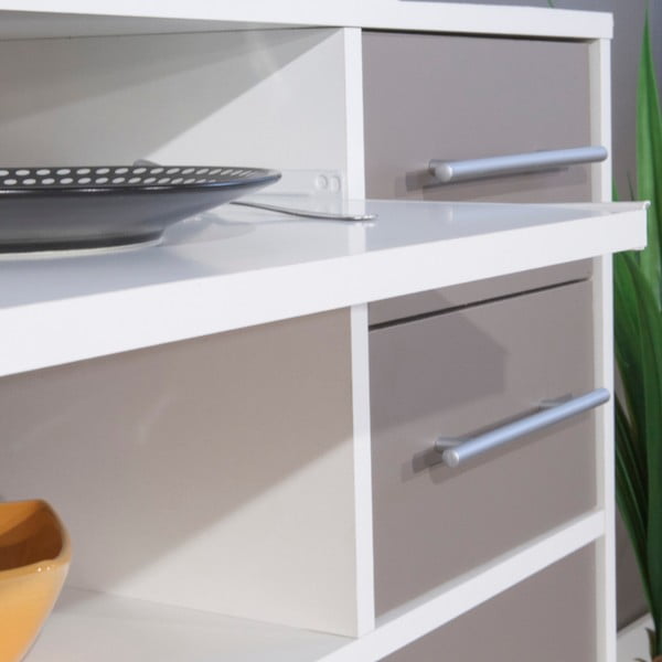 Šedý pojízdný kuchyňský úložný prostor s policemi TemaHome Marius-image-1