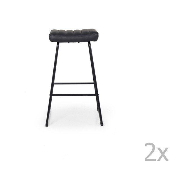 Sada 2 šedých barových židlí Tenzo Theo