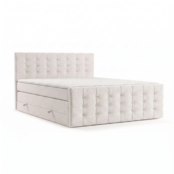 Krémová boxspring postel s úložným prostorem 160x200 cm Blend – Maison de Rêve