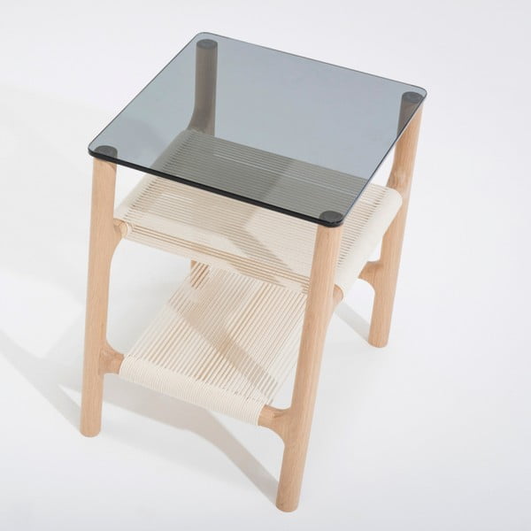 Odkládací stolek z masivního dubového dřeva Gazzda Fawn-image-1