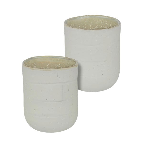 Bílo-béžové hrnky v sadě 2 ks z kamene 0.3 l Sand Grain – Mette Ditmer Denmark