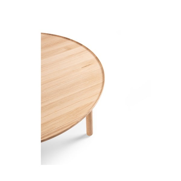 Kulatý konferenční stolek z dubového dřeva v přírodní barvě ø 100 cm Mu – Gazzda-image-3