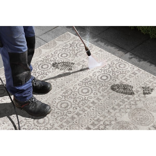 Šedo-bílý venkovní koberec Ragami Circle, 80 x 150-image-2