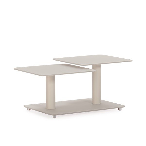 Krémový skleněný konferenční stolek 54x115 cm Elvi – Marckeric