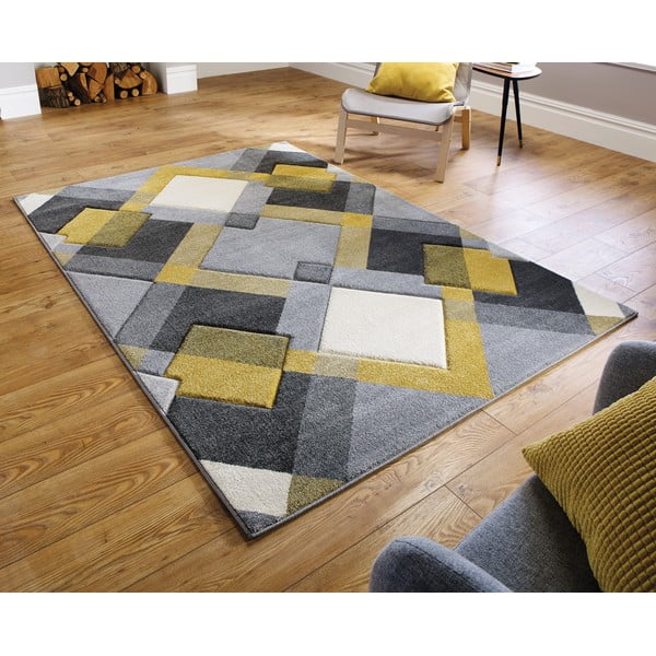 Žlutý/šedý koberec 160x230 cm Nimbus – Flair Rugs-image-1