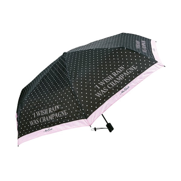 Skládací černý puntíkovaný deštník Miss Étoile Champagne, ø 87 cm