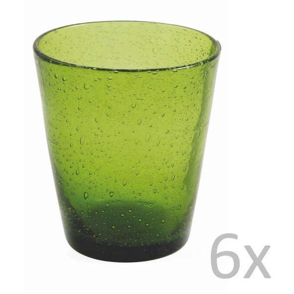 Sada 6 zelených sklenic Villa d'Este Cancun, 330 ml