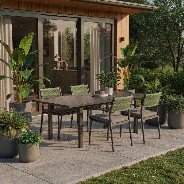 Šedé plastové zahradní židle v sadě 4 ks Alvin   – Bizzotto-image-1