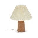 Béžová/v přírodní barvě stolní lampa z kaučukového dřeva s textilním stínidlem (výška 33 cm) Benicarlo – Kave Home