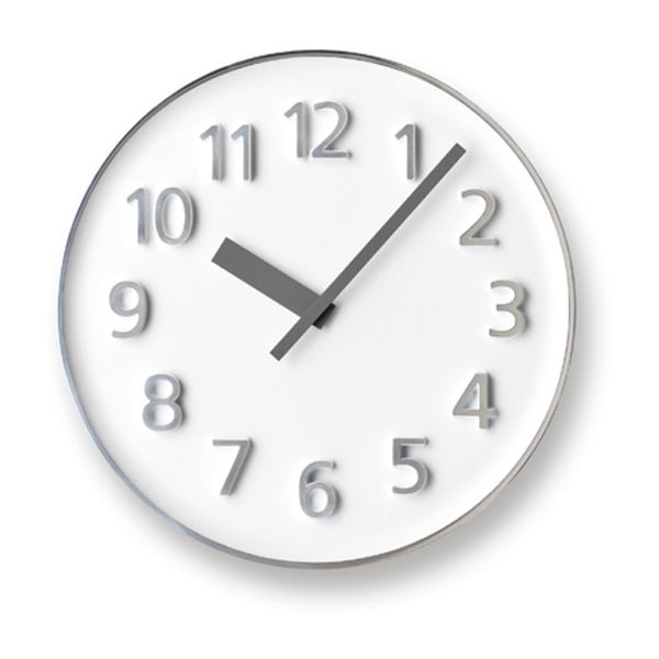Bílé nástěnné hodiny Lemnos Clock Founder, ⌀ 30,4 cm