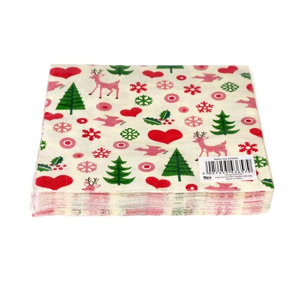 Ubrousky v sadě 20 ks 25x25 cm 50s Christmas – Rex London-image-3