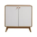 Bílá nízká komoda v dekoru dubu 75x75 cm Cassie - Støraa