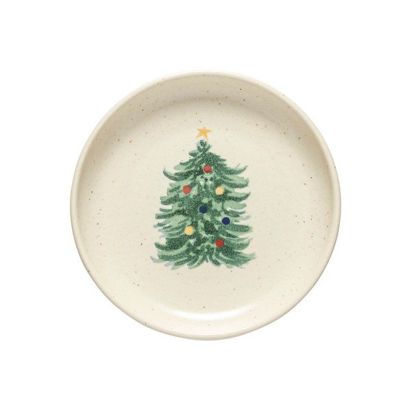 Krémové dezertní  talíře v sadě 4 ks s vánočním motivem z kameniny ø 16 cm Pacifica Christmas Tree – Casafina-image-4