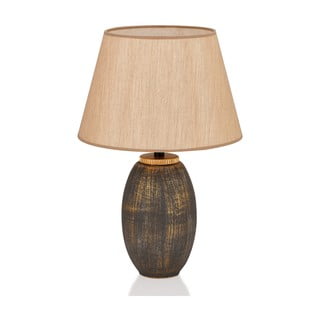 Šedo-béžová stolní lampa s textilním stínidlem (výška 46 cm) – Opviq lights