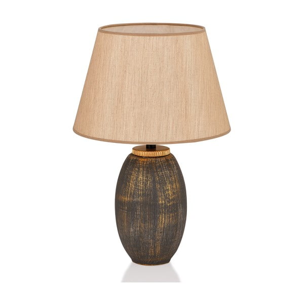 Šedo-béžová stolní lampa s textilním stínidlem (výška 46 cm) – Opviq lights
