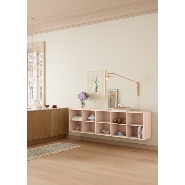 Světle růžová závěsná knihovna 220x61x42 cm Mistral – Hammel Furniture-image-1