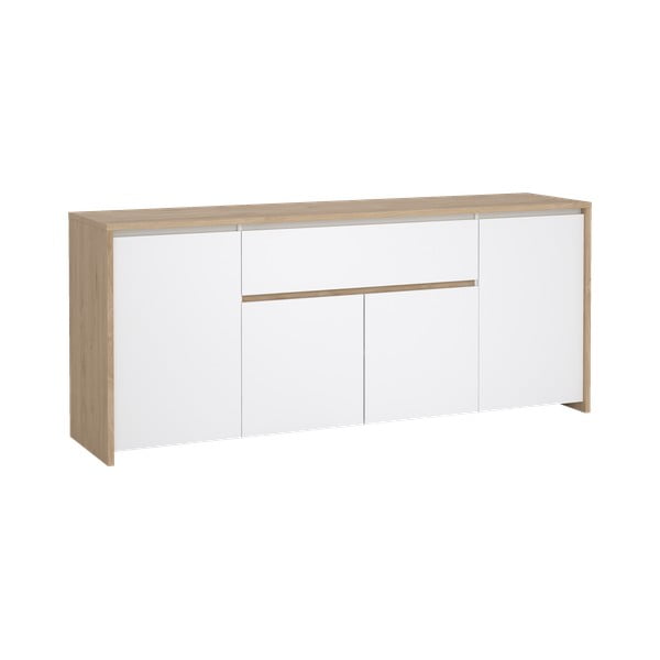 Bílá/v přírodní barvě komoda v dekoru dubu 197x84x48 cm Next – Tvilum-image-2