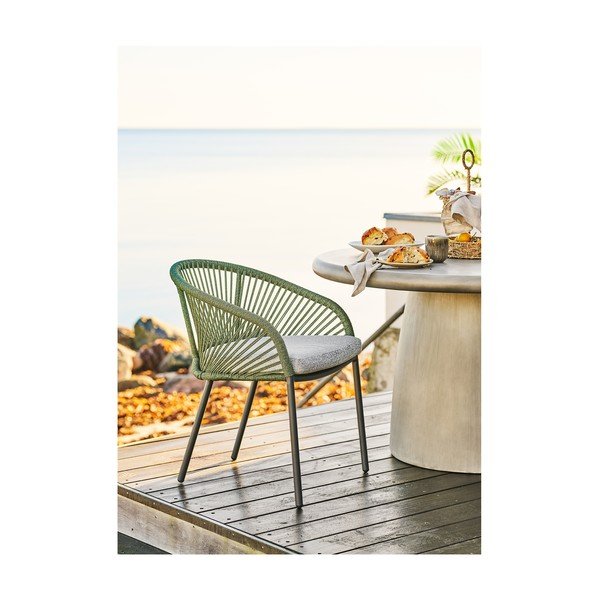 Zelená kovová/polstrovaná zahradní židle Novella – House Nordic-image-1