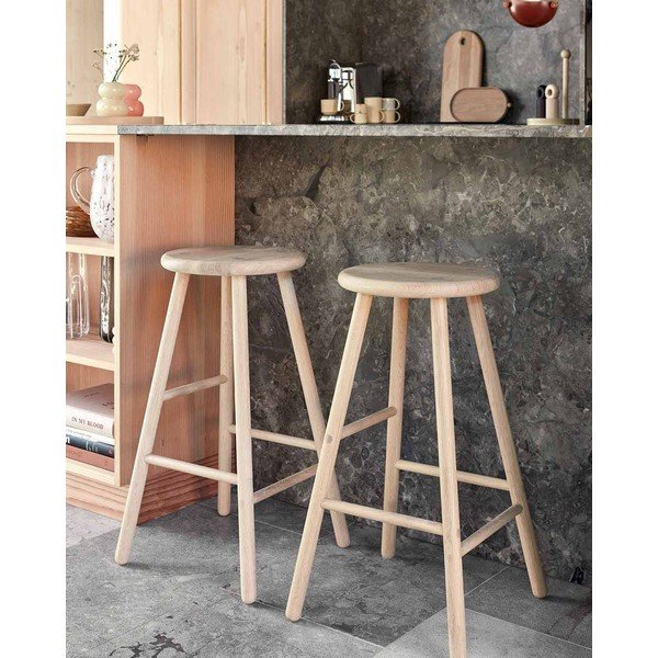 Barová stolička z dubového dřeva ve světle přírodní barvě (výška sedáku 65 cm) Moto – OYOY Living Design-image-1