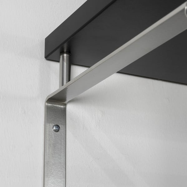 Černý/ve stříbrné barvě kovový nástěnný věšák s poličkou 70 cm Rex – Spinder Design-image-3