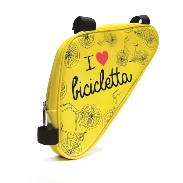 Taštička na kolo I ♥ Bicicleta, žlutá
