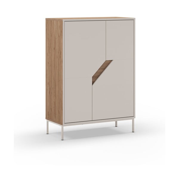 Komoda v dekoru dubu v krémovo-přírodní barvě 85x120x40 cm Lilou – Marckeric-image-2