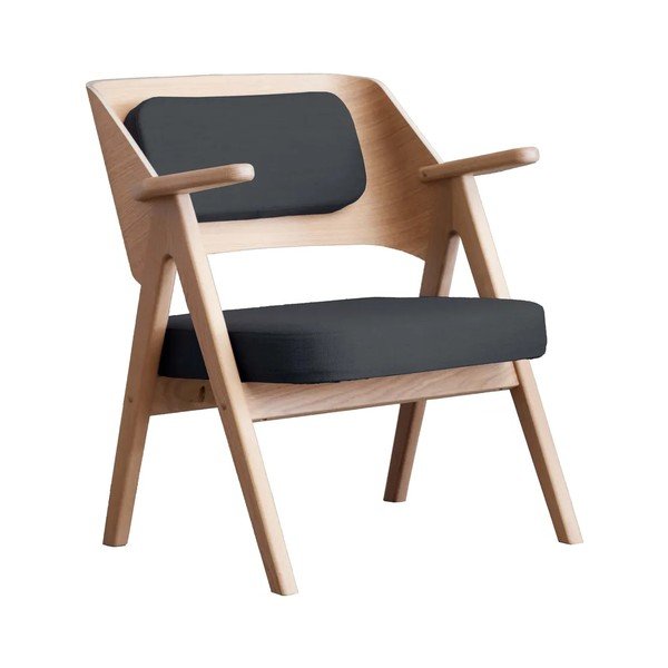 Tmavě šedé křeslo z dubového dřeva Findahl by Hammel Me Tube