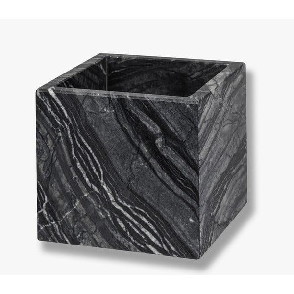 Tmavě šedý mramorový koupelnový organizér na vatové tampony Marble – Mette Ditmer Denmark