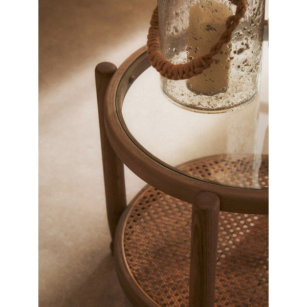 Kulatý odkládací stolek se skleněnou deskou ø 57 cm Cebu – Premier Housewares-image-2