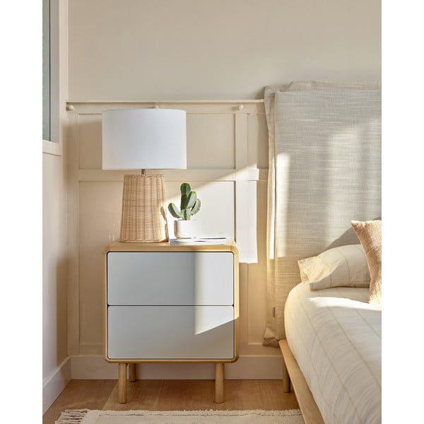 Šedý/v přírodní barvě noční stolek Anielle – Kave Home-image-1