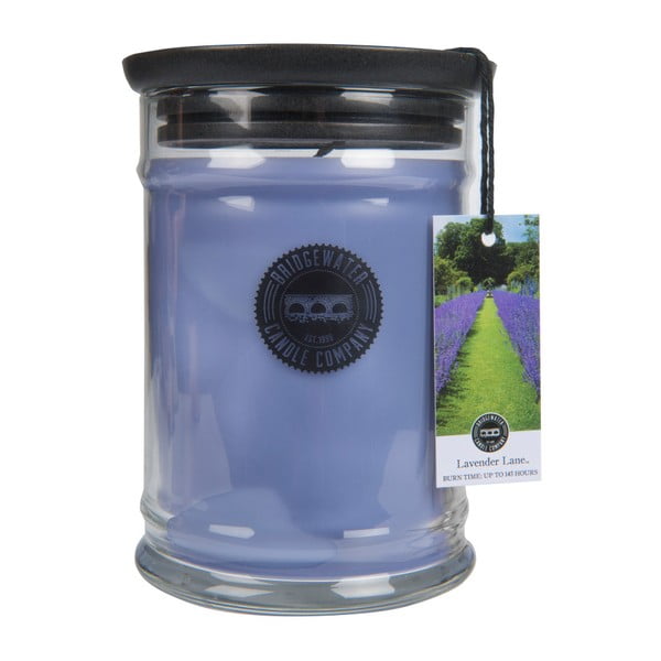Svíčka ve skleněné dóze s vůní levandule Bridgewater candle Company Lavender, doba hoření 140-160 hodin