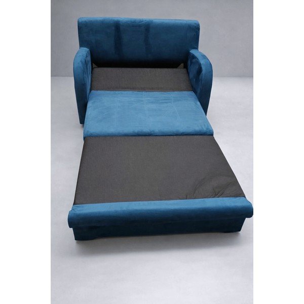 Modrá sametová rozkládací pohovka 130 cm Ario - II. jakost – ELTAP-image-4