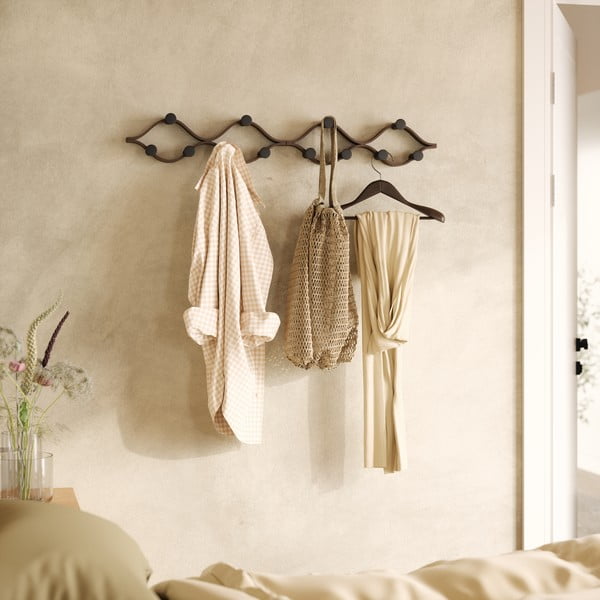 Nástěnný věšák z kaučukového dřeva v přírodní barvě Montage – Umbra-image-3