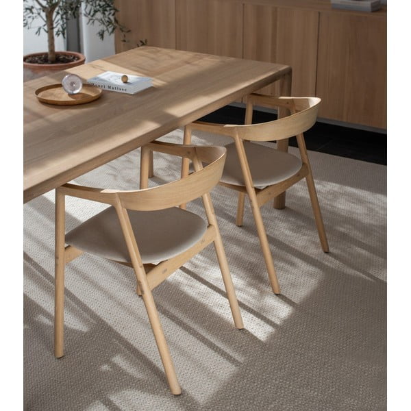 Jídelní židle z masivního dubového dřeva se šedým sedákem Gazzda Muna-image-1