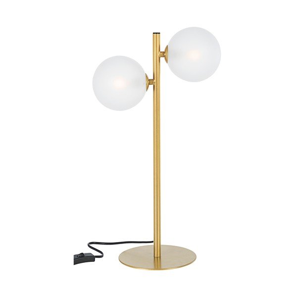 Ocelová stolní lampa ve zlaté barvě se skleněným stínidlem (výška 54 cm) Balls – Bizzotto