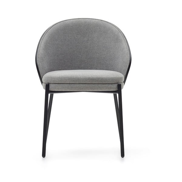 Černé/šedé čalouněné jídelní křeslo Eamy – Kave Home-image-2